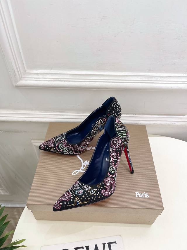Christian Louboutin Cl Red Sole Shoes 25Ss Latest Cl Crystal Rhinestone High-Hee