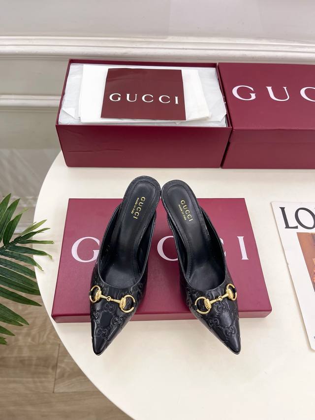 Gucci 2025 Fall/Winter New Arrival: Classic Horsebit Pointed-Toe High-Heeled Mul