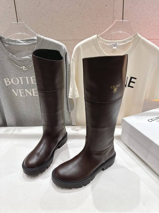 Celine Autumn/Winter New Style Stylish British Mid-Calf Boots, Long Boots, Ridi