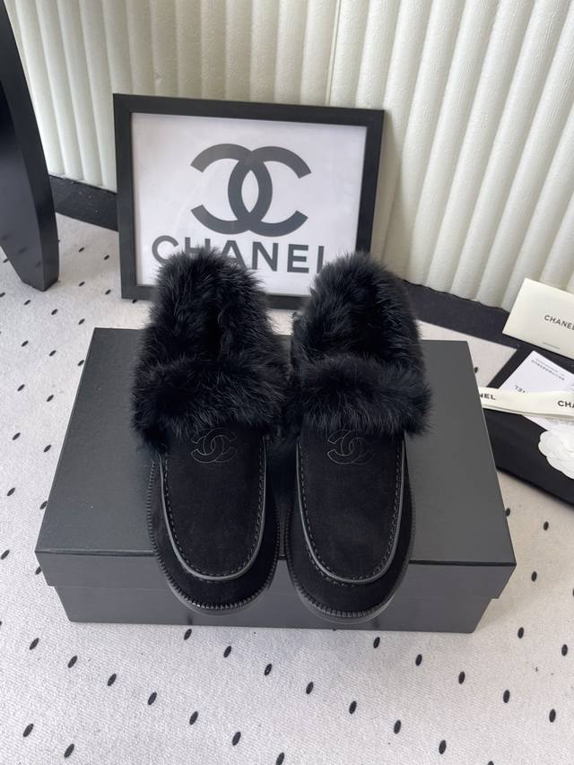 Chanel Fall/Winter New Furry Loafers, High-Quality, Latest Color Scheme, Popular