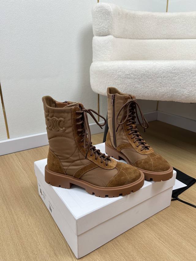 Celine 2025 2025 Autumn/Winter New Arrival - Latest Lace-up Ankle Boots, Martin