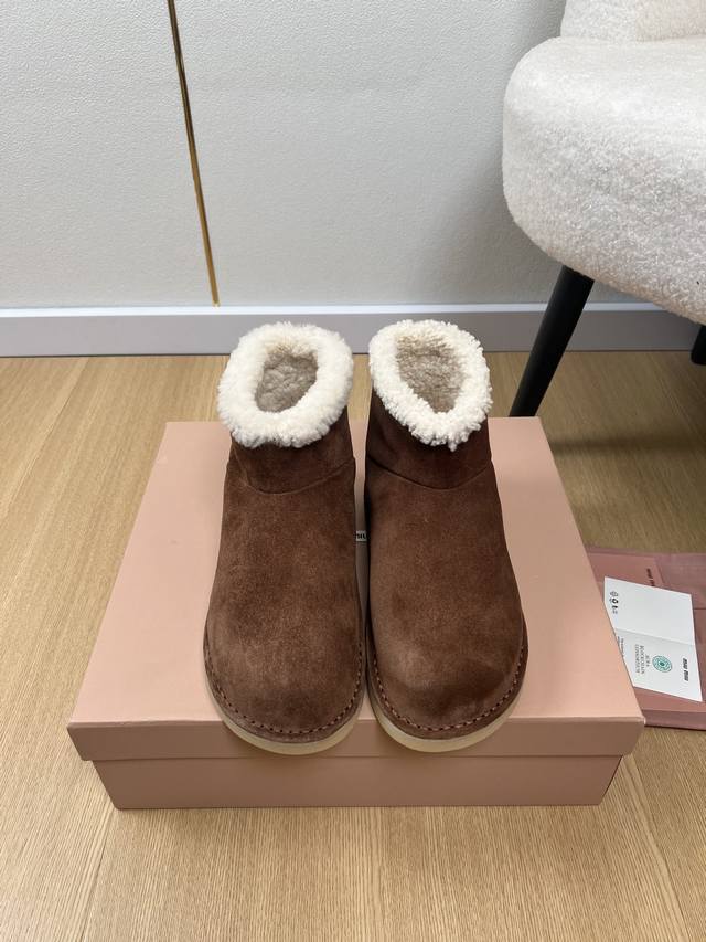 Miumiu 2025 Miu's 2025 Fall/Winter New Arrivals: Latest Hot Slip-on Wool Snow Bo