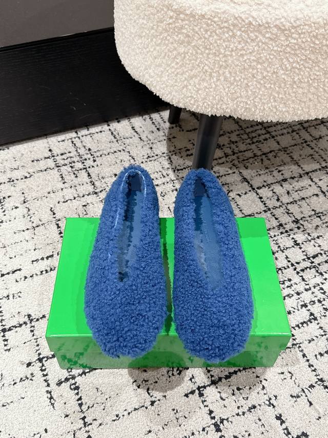 Top-tier version Bv 25 Rosa Ballerina series women's pure wool single shoes Supe