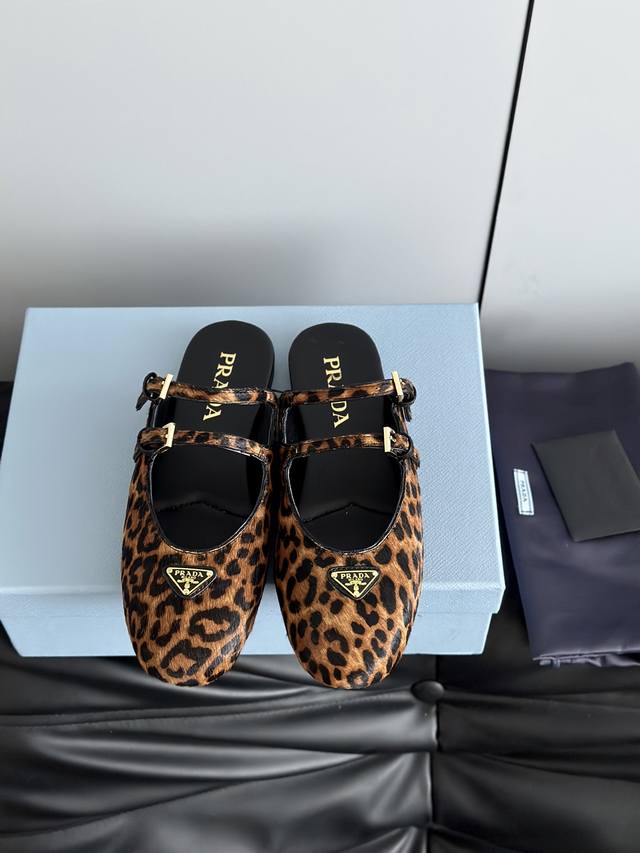 prad*25 New Mary Jane Ballet Flat Mules, High-Quality Item (Retail Purchase) The