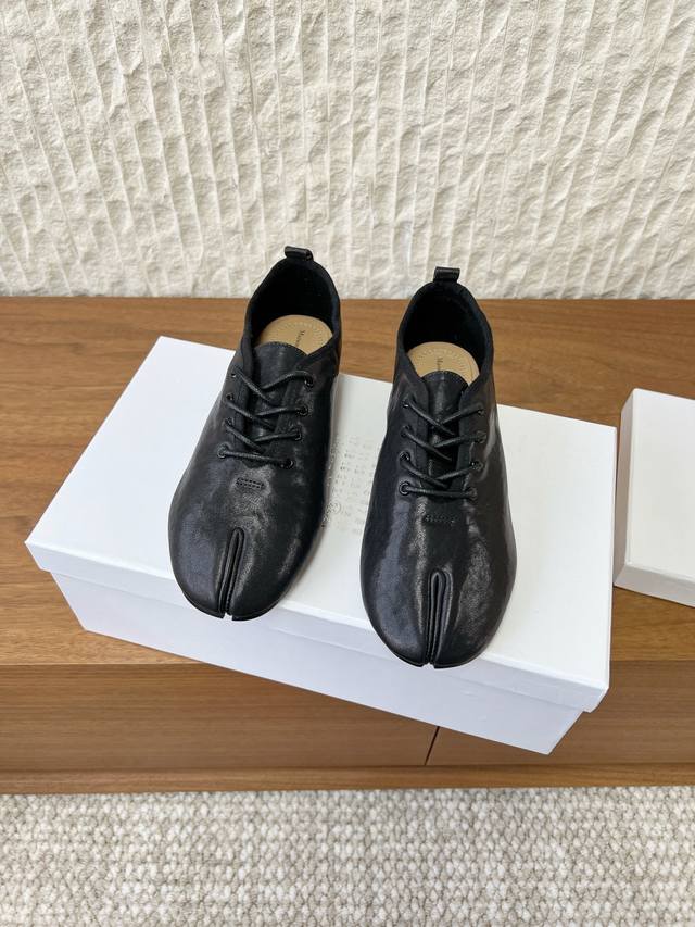 Vegetable Tanned Leather G279 Maison Margiea Mary Jane Lace-up Split-Toe Shoes 2