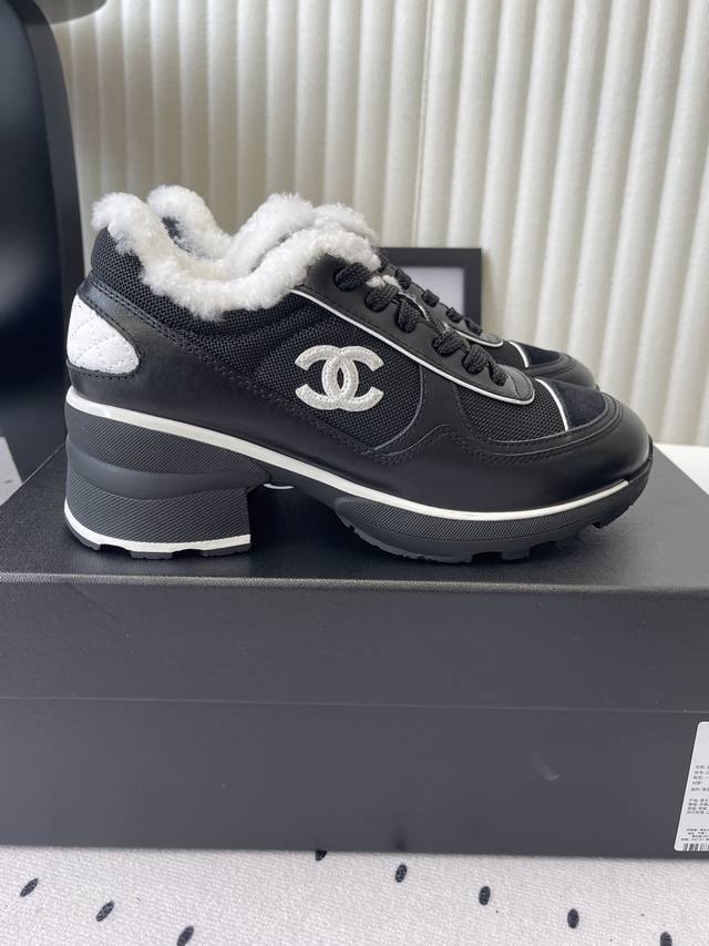 Chanel New High-Heeled Platform Fleece-Lined Sneakers - High-Quality Version Ava