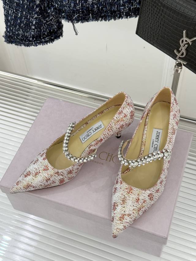 Slippers/Shoes Jimmy Choo Classic Diamond Chain Pointed Toe High Heels Absolute