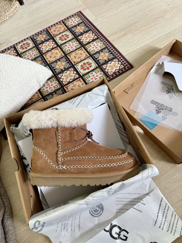 Ug* New Alpine Classic Mini Ankle Boots The material on the upper has a superb t