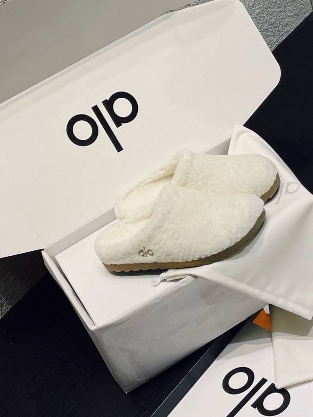Comes with a box + 10 Aio Yoga Alo 2025 Autumn/Winter New Birken Wool Slippers
