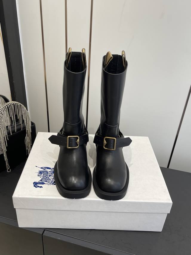 Burberry, designed by Daniel Lee, 25Ss Fall/Winter new design mid-calf boots/hig
