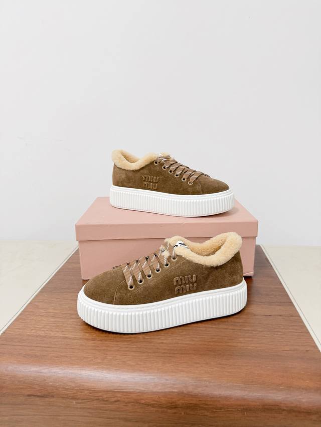 Miumi* Autumn/Winter New Plush Biscuit Shoes. Miui*'s new fluffy shoes are absol