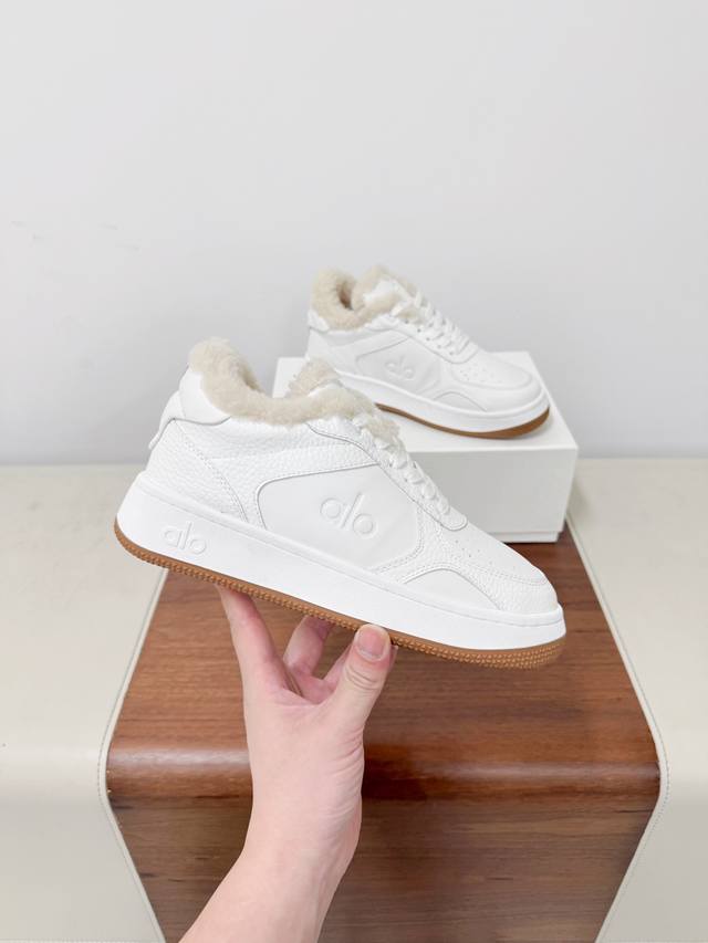Alo25Ss Early Autumn New Color-Blocked White Sneakers, Thick Sole, Comfortable a