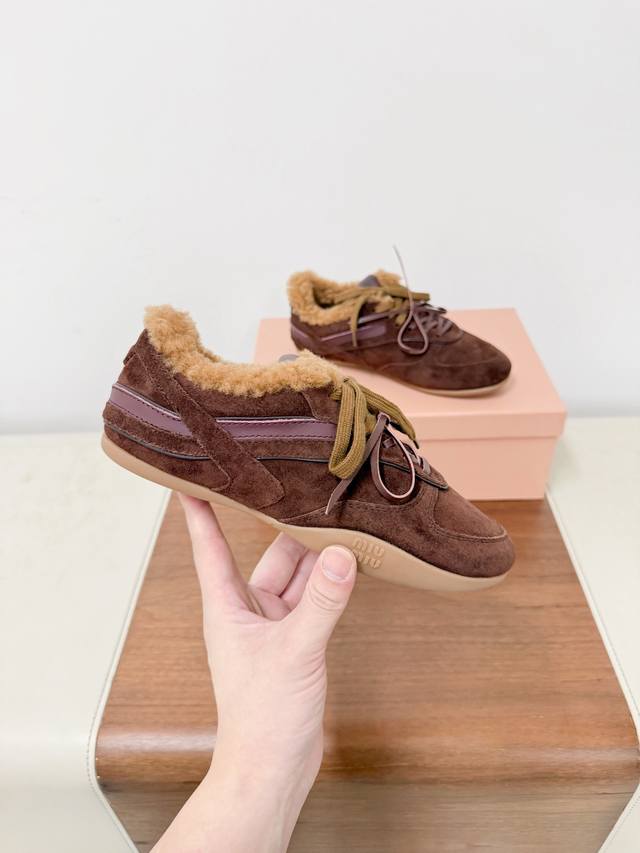 High-quality factory-made suede-lined Miumi* F022 2025 Autumn/Winter runway new