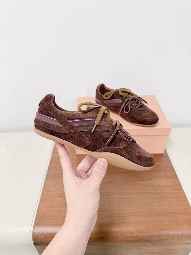 High-quality factory direct Miumi* F022 2025 Autumn/Winter runway new lace-up G