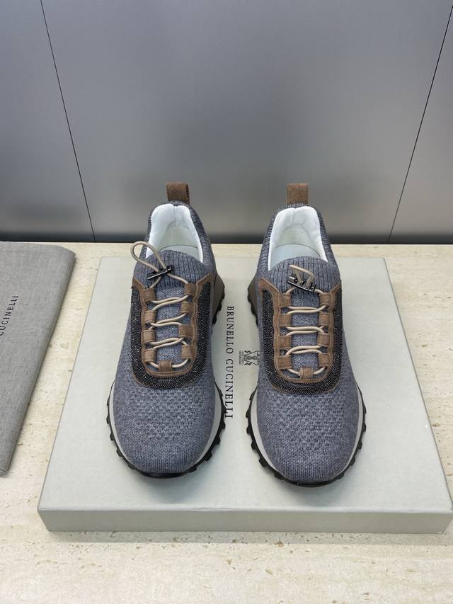 Factory Price Brunello Cucinelli 2025 Autumn/Winter New Color Block Lace-up Wome