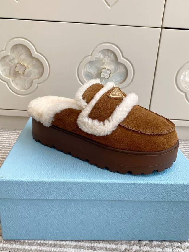 Autumn/Winter Thick-Soled Mule Fur Slippers