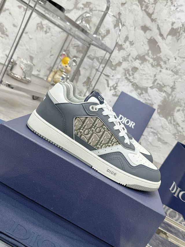 Women's, Men's 250 Low-top# Dior Jacquard Embroidery Collection Top Version High