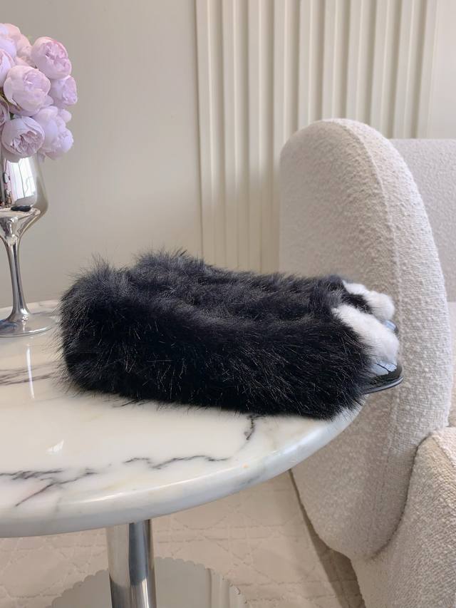 Factory Price p Chane* Coco Neige New Furry Ballet Flats, Fluffy and Cute, a Mu