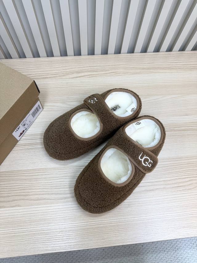 Ugg Women's Lace-up Teddy Wool Shoes The upper is made of teddy fur leather with