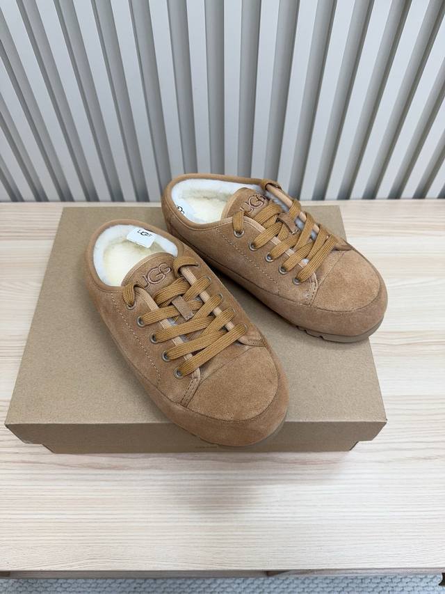 Ugg Lace-up Teddy Wool Shoes Teddy fur and leather paired with exquisite stitchi