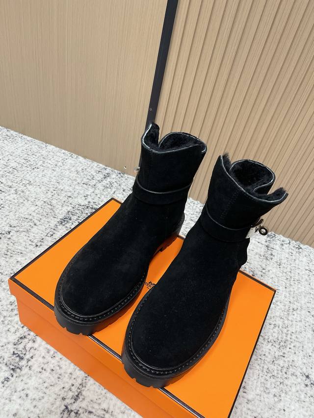 Top-tier version: Hermes 2025 Fall/Winter New Hermes Classic Kelly Ankle Boots R