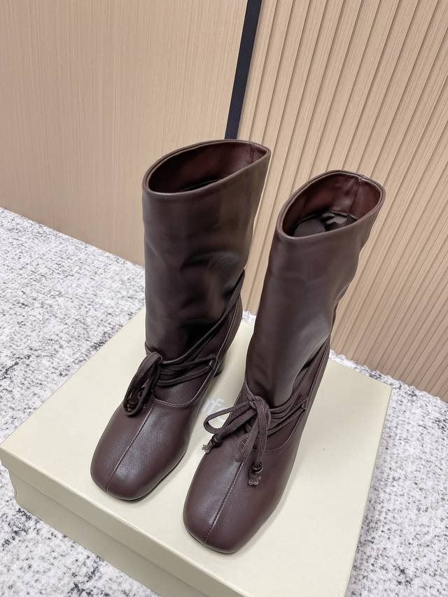 Top Version: Niche Boutique Unfolio Autumn/Winter Retro Patchwork Mid-Calf Boots