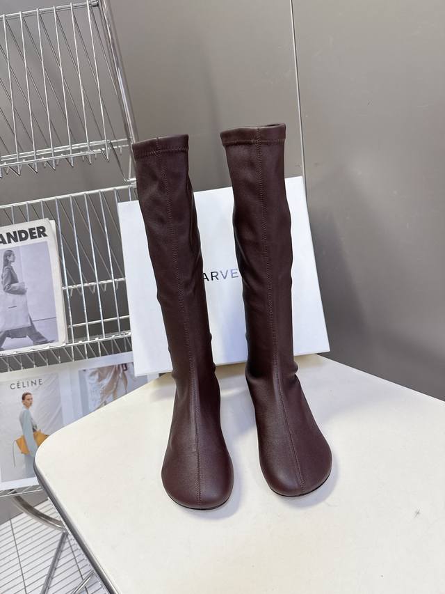 Carven Autumn/Winter Latest Vintage Style Elastic Long Boots Many celebrities an