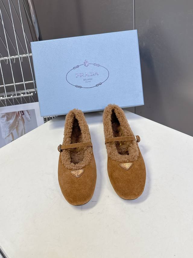 Prada Fall/Winter Furry Ballet Flats Prada blends the graceful spirit of ballet