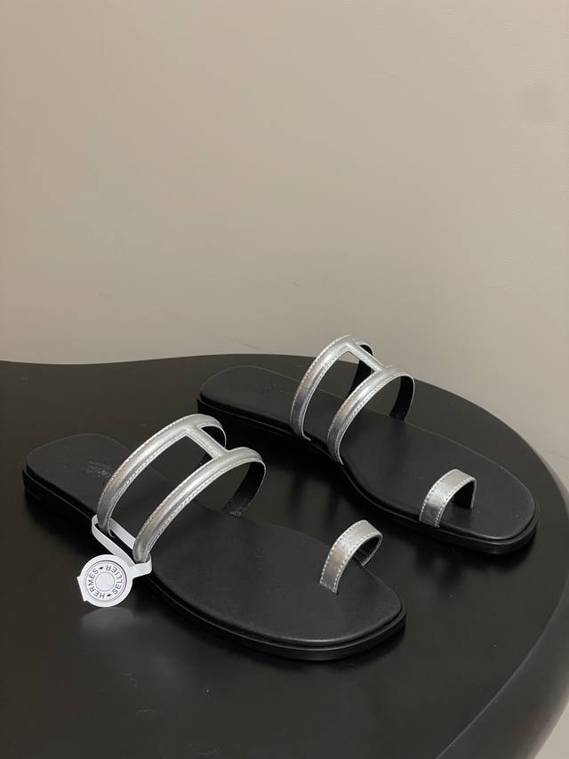 Top quality with a high-end airplane box Hermes Georgia sandals series H brand