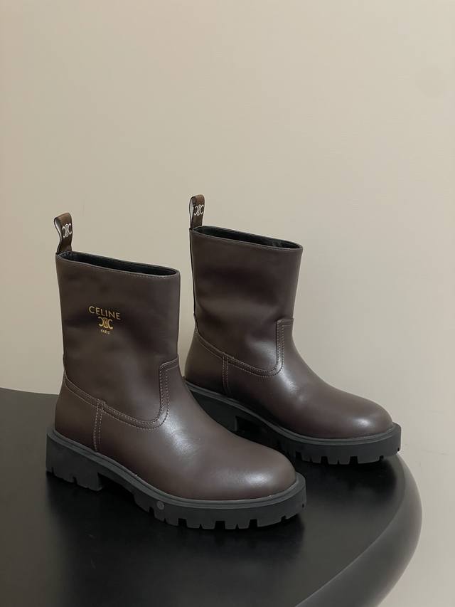 2025 Autumn/Winter New Celine Bumargaret High Boots Ankle Boots Series Arc de Tr