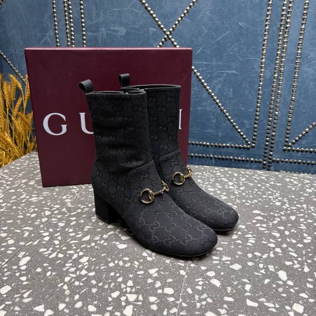 G] New Horsebit Boots from our boutique! Classic chunky heel square toe ankle bo