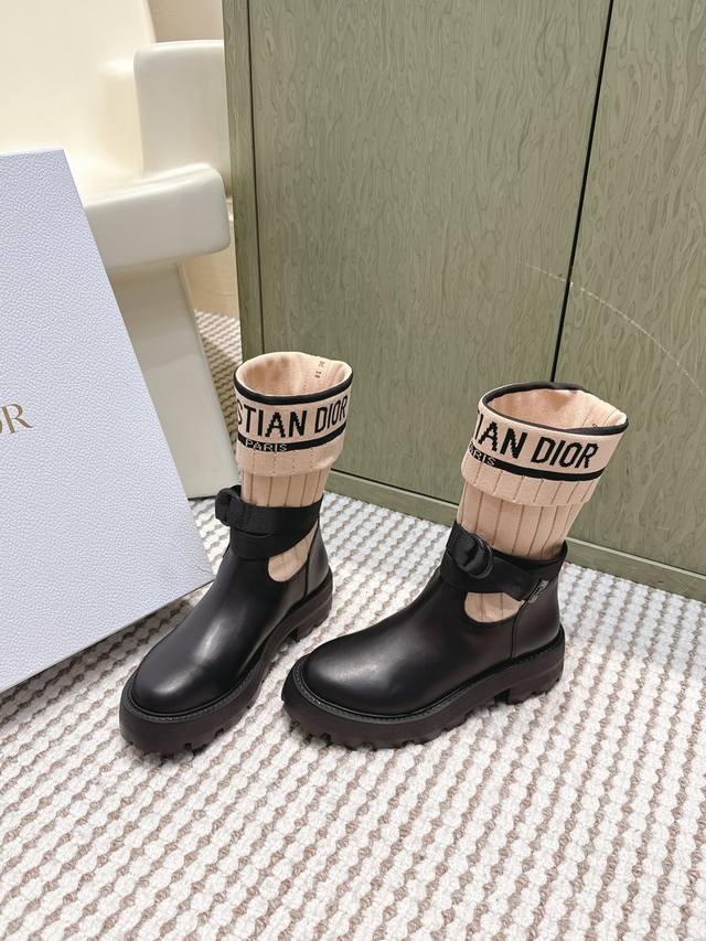 Retail Quality Dior 2026 New God-like Combat Boots, Martin Sock Boots Super cool