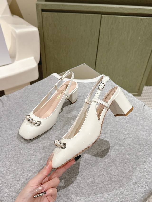 New Dior Mary Jane Arrival! Stylish and elegant, adorned with white resin beads