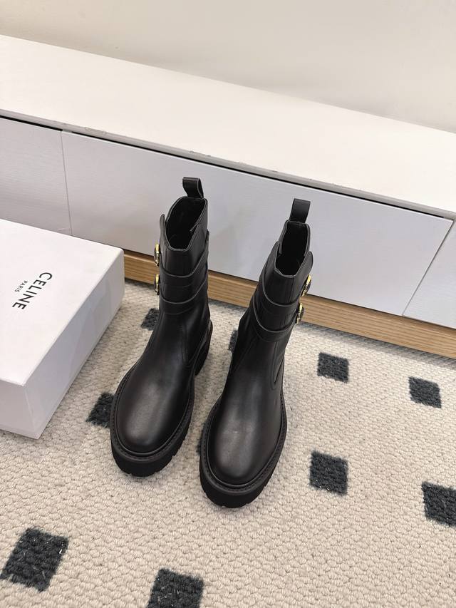 Top-tier version Celine 25 Fall/Winter latest runway style riding pants boots Ab