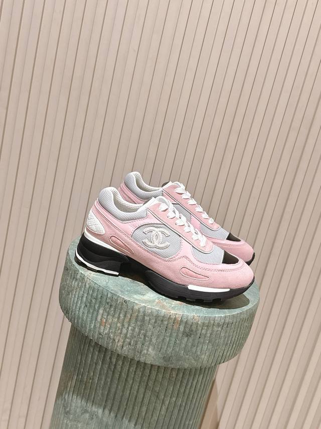 Top Version: ::Chane* 25Ss Chanel Low-Heel Sneakers Made with a combination of l