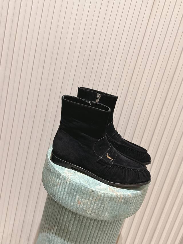 Top Version: Saint Laurent*Ysl 25Wf New Arrival Ysl Letter Ruffled Loafer Ankle