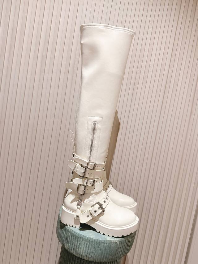 Top Version: The highest quality Dior Fall/Winter 2025 combat boots, elastic ove