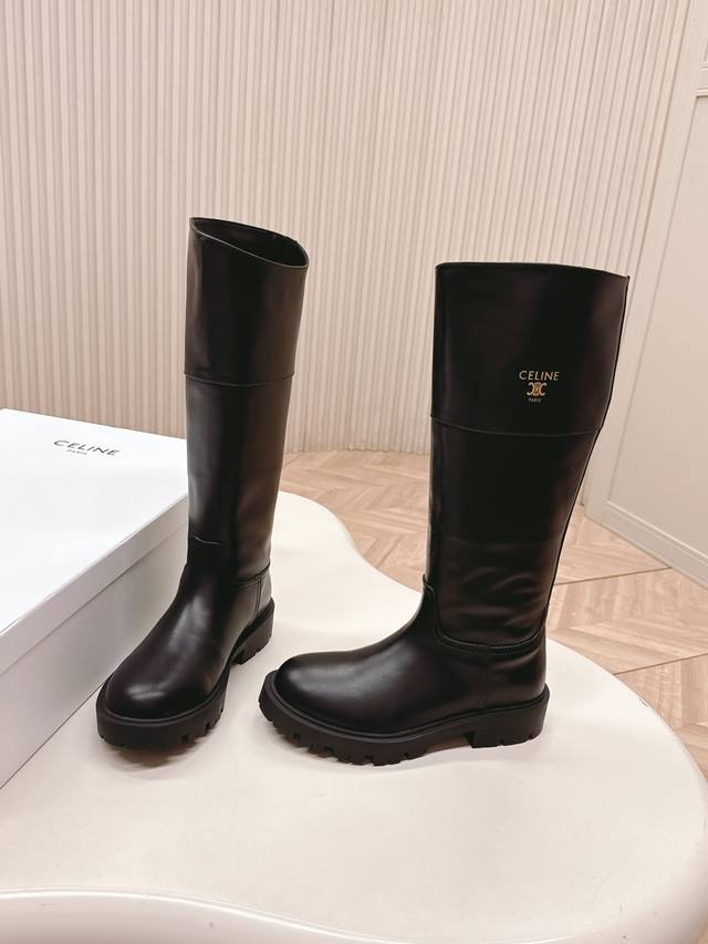Celine 25 Winter New Arrival Triumph High-Top Riding Boots Super stylish and bea