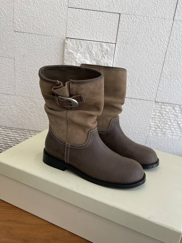 Top Version: Unfolio 2025 Autumn/Winter New Retro Distressed Metal Buckle Slouc