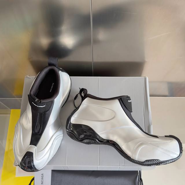 Top-tier version: Men's Balenciaga Basketball series platform casual sneakers. T