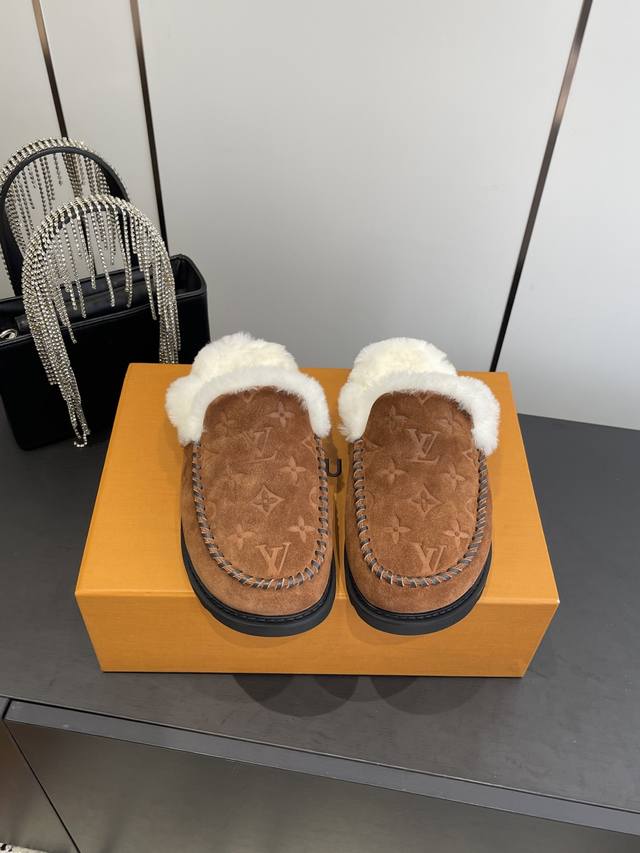 Louis Vuitton 25 New Ski Collection Snow Boots with Furry Half-Movers Featuring
