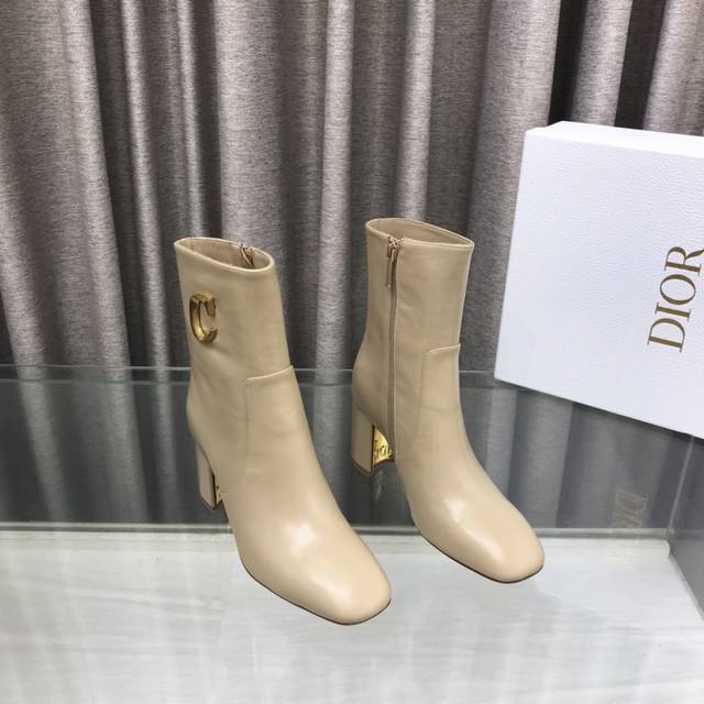 Dior 2025 Fall/Winter New C'Est Haute Couture Series Chunky Heel Round Toe Ride