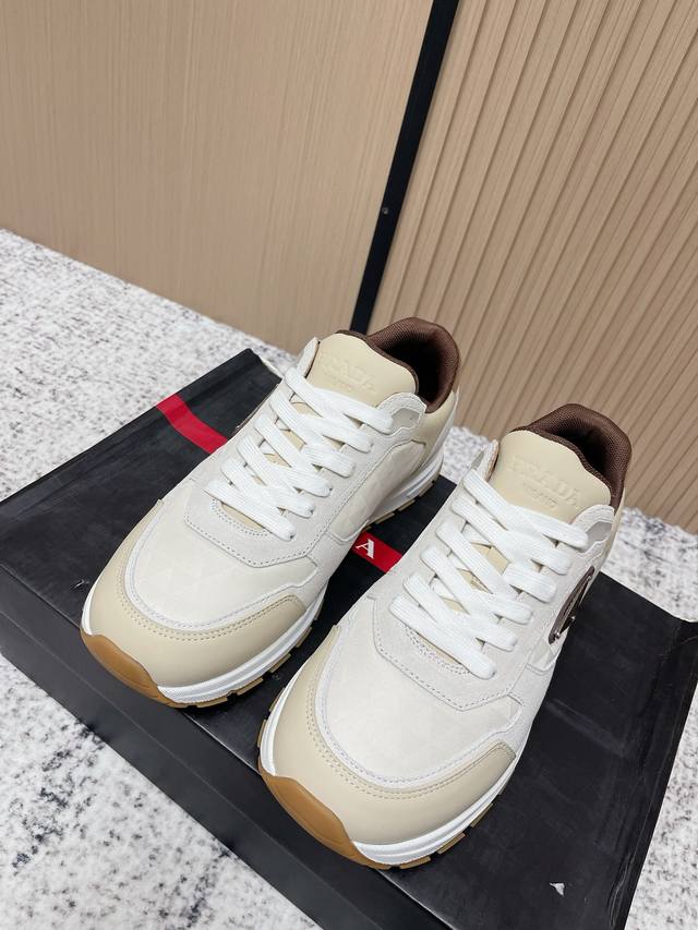 Top Version: Prada Prax 01 Recycled Nylon and Glossy Suede Leather Sneakers! Thi
