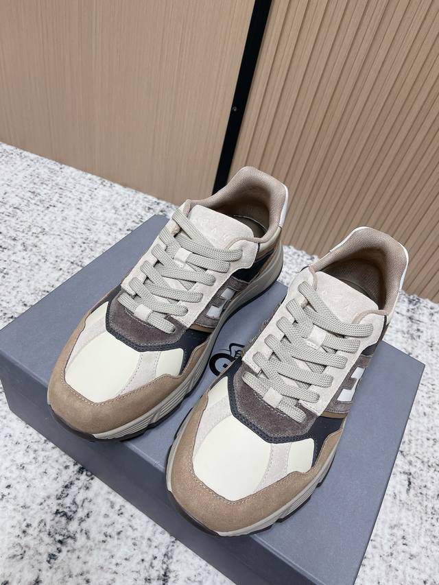 Top-tier version: Hogan 2025 Men's Casual Sports Shoes, High-end Lace-up Sneake