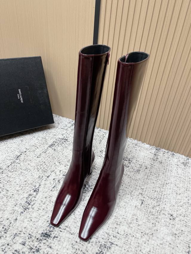 Top-tier version: Saint Laurent Fall/Winter New Side Zipper High-Heeled Boots Th
