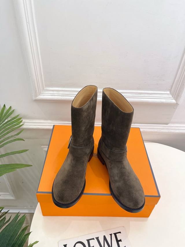 Hermes 25 New Arrival 2025 Autumn/Winter Runway Classic Leo Belt Buckle Ankle B