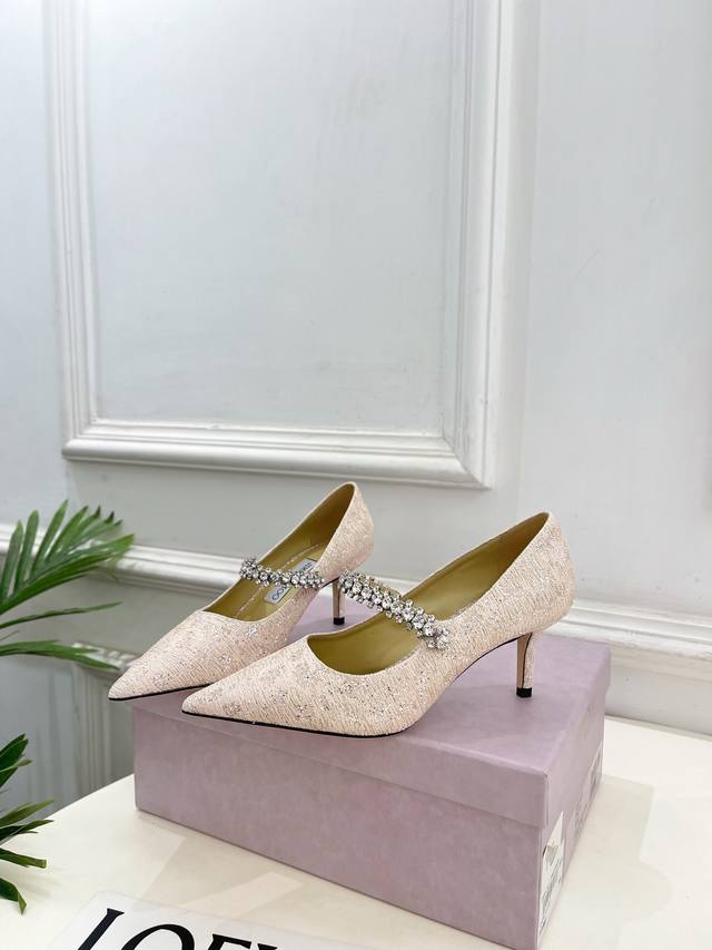 Jimmychoo 25Ss 2025Ss Autumn/Winter New Arrival - Classic Diamond Chain Pointed-