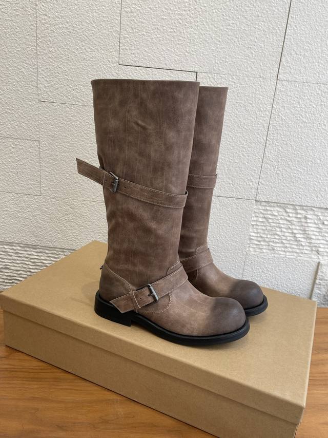 Top Version: Niche Negativethree Korean Designer Brand Buckle Riding Boots Negat