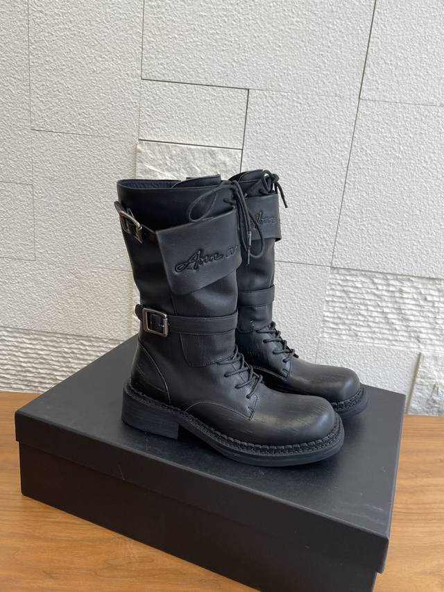 Top Version: Ankle Boots & Tall Boots Ann Andelman 2025 Retro Belt Buckle Lace-u