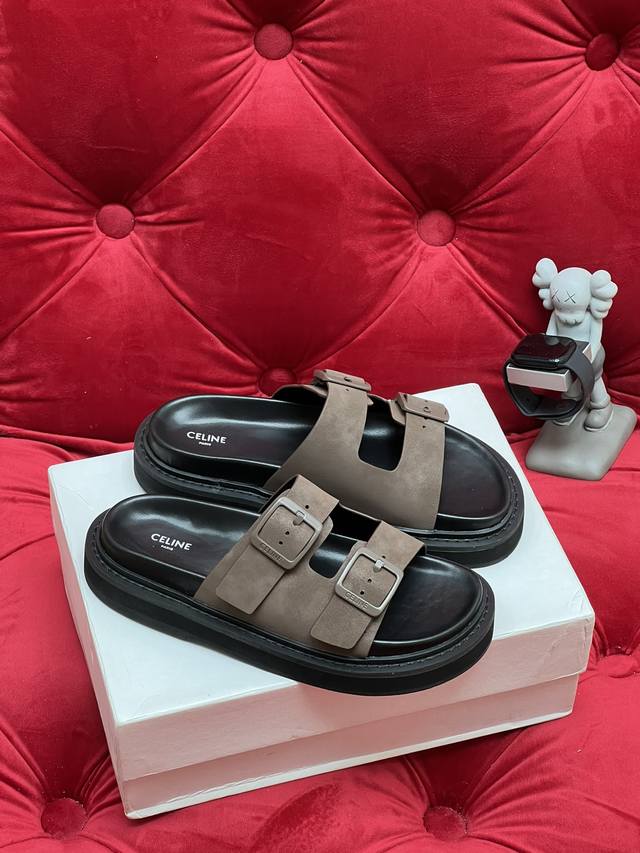 Exclusive Real Shot High-Version 24Ss Celin* Spring/Summer New Sandals Hardware